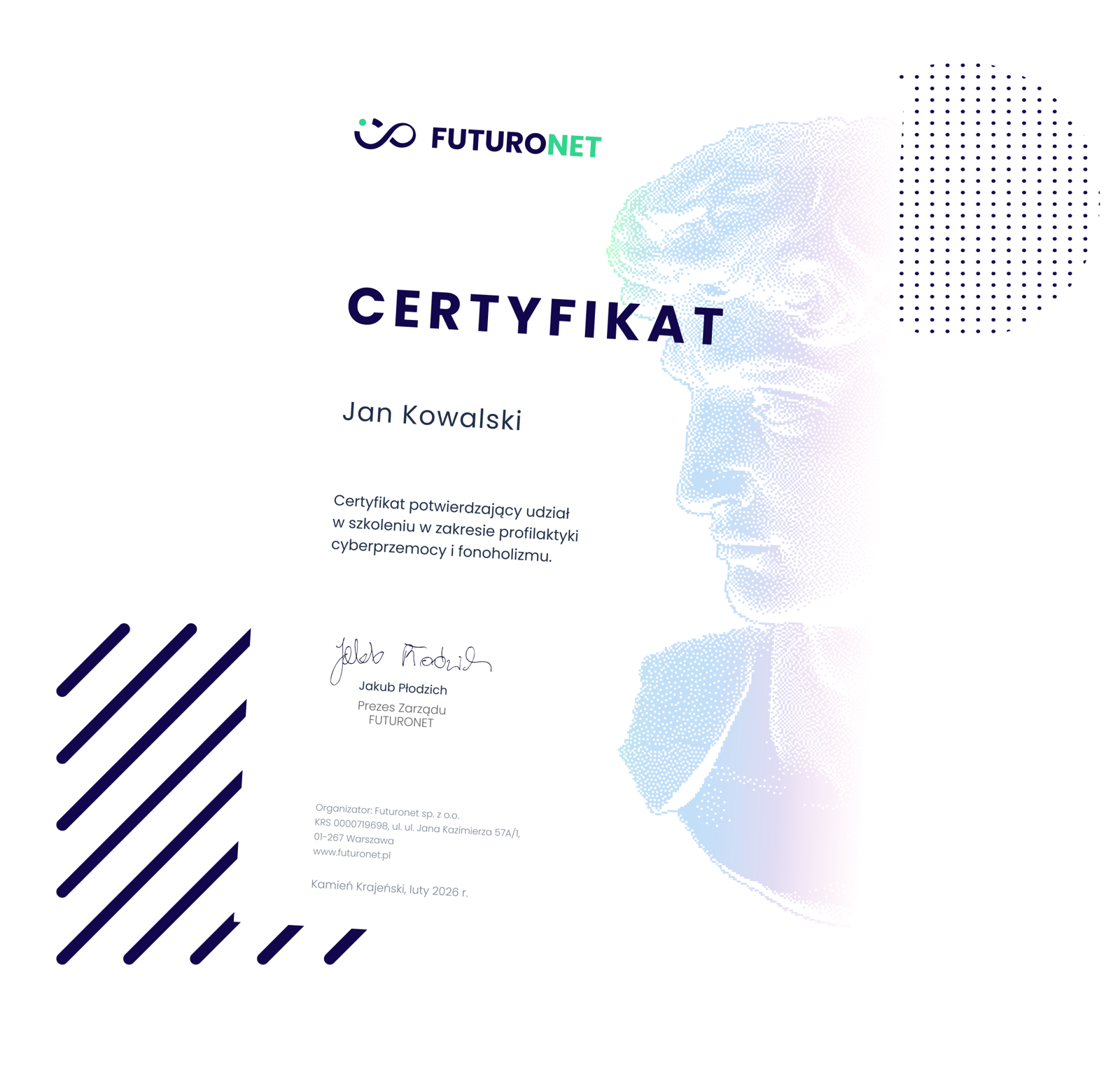 certyfikat Futuronet dla nauczyciela